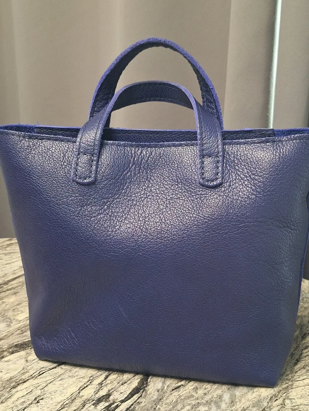 Portland Leather Mini Crossbody Tote, NWOT, COBALT
